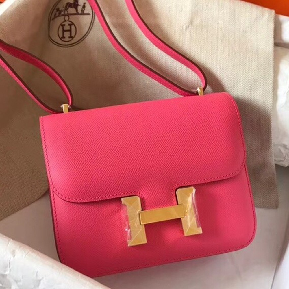 Hermes Mini Constance 18cm Rose Lipstick Epsom Bag TDBS26554