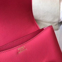 Hermes Mini Constance 18cm Rose Lipstick Epsom Bag TDBS26554