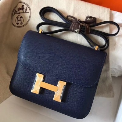 Hermes Mini Constance 18cm Sapphire Epsom Bag TDBS26557