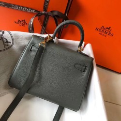 Hermes Mini Kelly 20cm Bag In Canopee Clemence Leather TDBS27231