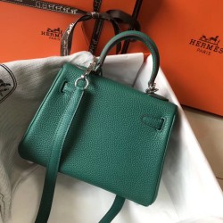 Hermes Mini Kelly 20cm Bag In Malachite Clemence Leather TDBS27234