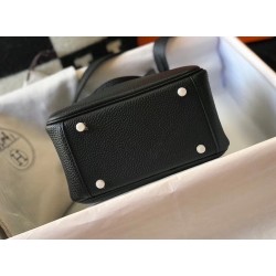 Hermes Mini Lindy Bag In Black Clemence Leather TDBS27440