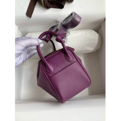 Hermes Mini Lindy Handmade Bag In Anemone Swift Leather TDBS27452