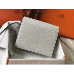 Hermes Mini Sac Roulis 18cm Bag In Pearl Grey Evercolor Calfskin TDBS27618