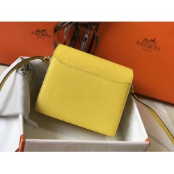 Hermes Mini Sac Roulis 18cm Bag In Yellow Evercolor Calfskin TDBS27620