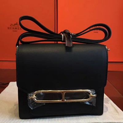 Hermes Mini Sac Roulis Bag In Black Swift Leather TDBS27621