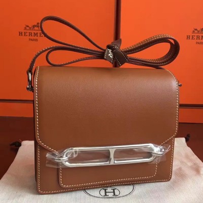 Hermes Mini Sac Roulis Bag In Caramel Swift Leather TDBS27624