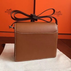 Hermes Mini Sac Roulis Bag In Caramel Swift Leather TDBS27624