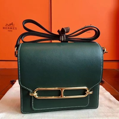 Hermes Mini Sac Roulis Bag In Green Swift Leather TDBS27626