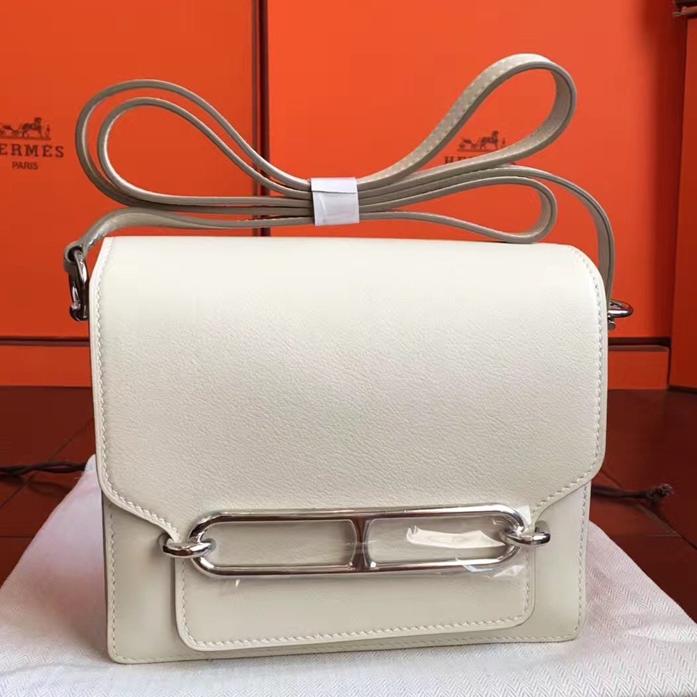 Hermes Mini Sac Roulis Bag In Ivory Swift Leather TDBS27627