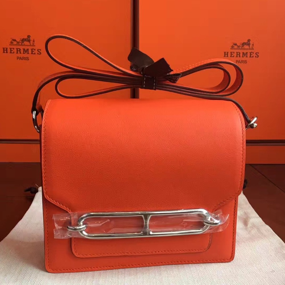 Hermes Mini Sac Roulis Bag In Orange Swift Leather TDBS27628