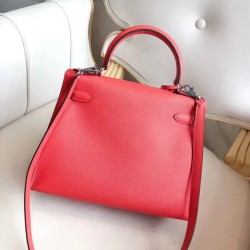 Hermes Multicolor Stripes Kelly 28cm Red Bag  TDBS27246