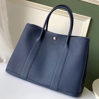 Hermes Navy Fjord Garden Party 30cm With Printed Lining TDBS26706