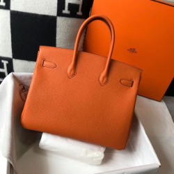 Hermes Orange Clemence Birkin 35cm Bag TDBS26284