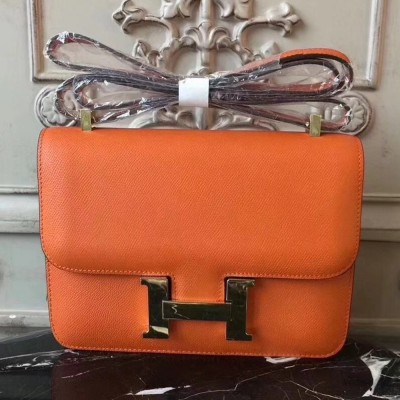 Hermes Orange Constance MM 24cm Epsom Leather Bag TDBS26562