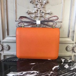 Hermes Orange Constance MM 24cm Epsom Leather Bag TDBS26562