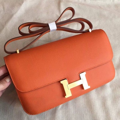 Hermes Orange Epsom Constance Elan 25cm Bag TDBS26563