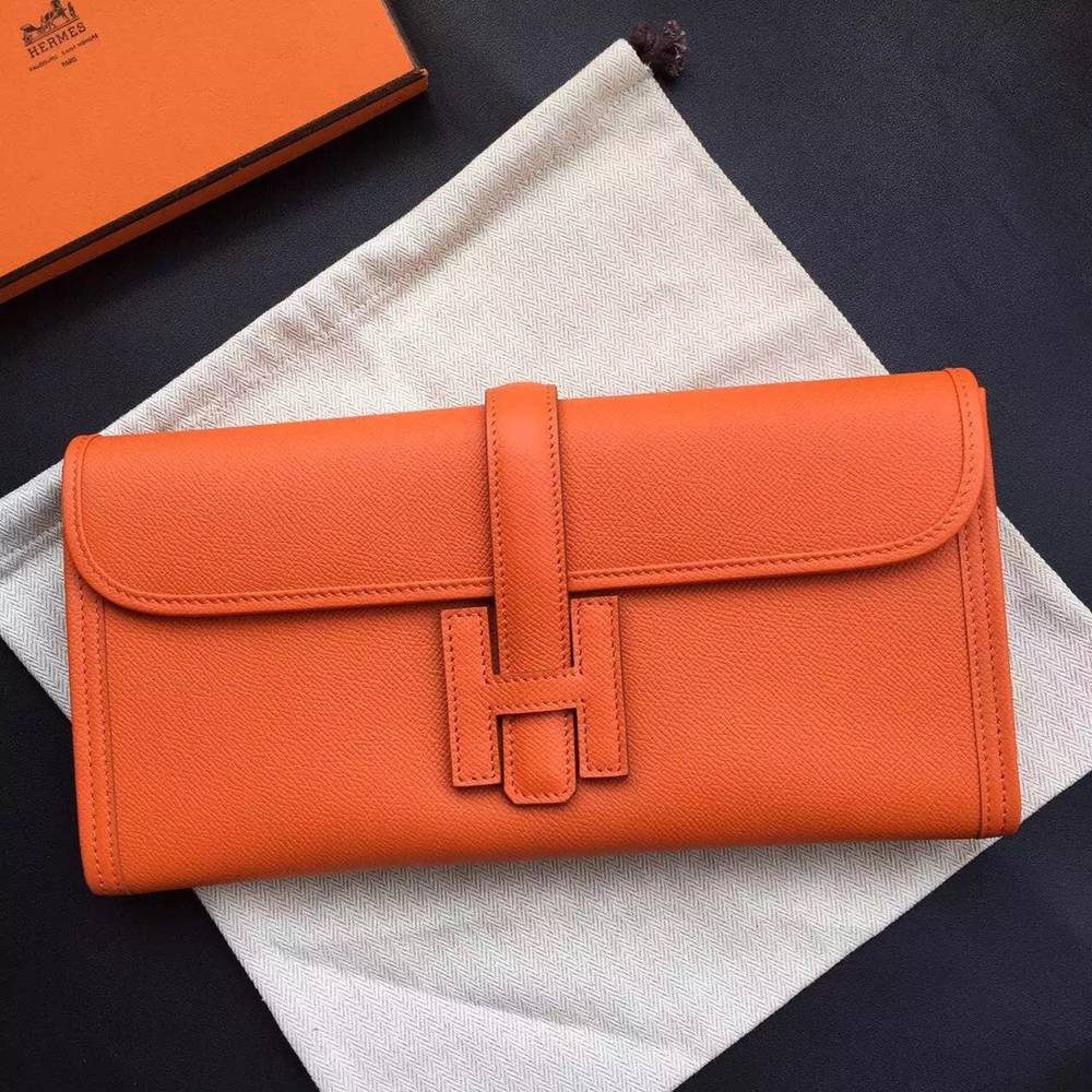 Hermes Orange Epsom Jige Elan 29 Clutch Bag TDBS26619