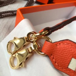 Hermes Orange Tressage Cuir 25MM Bag Strap TDBS27651