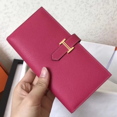 Hermes Peach Epsom Bearn Gusset Wallet TDBS27790