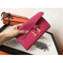 Hermes Peach Epsom Constance Long Wallet TDBS27791