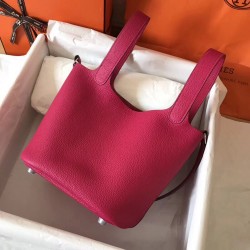 Hermes Peach Picotin Lock MM 22cm Handmade Bag TDBS27520