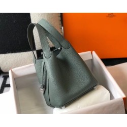 Hermes Picotin Lock 18 Bag In Vert Amande Clemence Leather TDBS27534