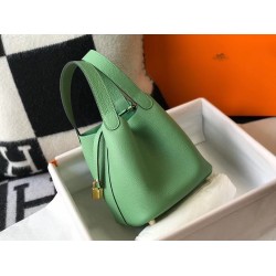 Hermes Picotin Lock 18 Bag In Vert Criquet Clemence Leather TDBS27535