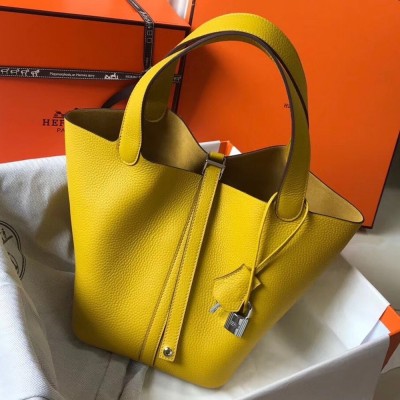 Hermes Picotin Lock 18 Bag In Yellow Clemence Leather TDBS27537