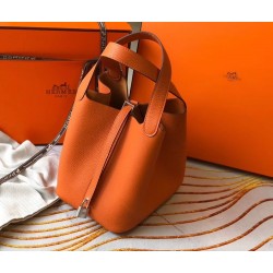 Hermes Picotin Lock 22 Bag In Orange Clemence Leather TDBS27546