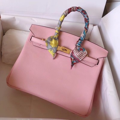 Hermes Pink Birkin 25cm Swift Handmade Bag TDBS26289