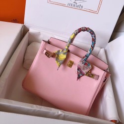 Hermes Pink Birkin 25cm Swift Handmade Bag TDBS26289