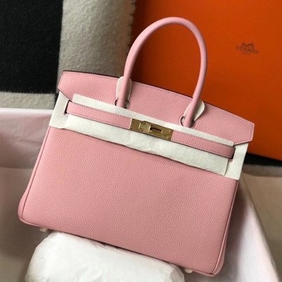 Hermes Pink Clemence Birkin 30cm Bag GHW TDBS26293