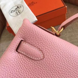 Hermes Pink Clemence Kelly Retourne 32cm Handmade Bag TDBS27264