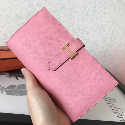 Hermes Pink Epsom Bearn Gusset Wallet TDBS27792