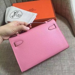 Hermes Pink Kelly Pochette Epsom Handmade Bag TDBS27267