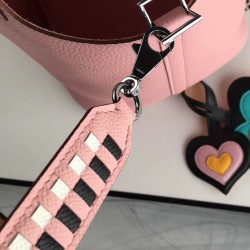 Hermes Pink Tressage Cuir 25 MM Bag Strap TDBS27652