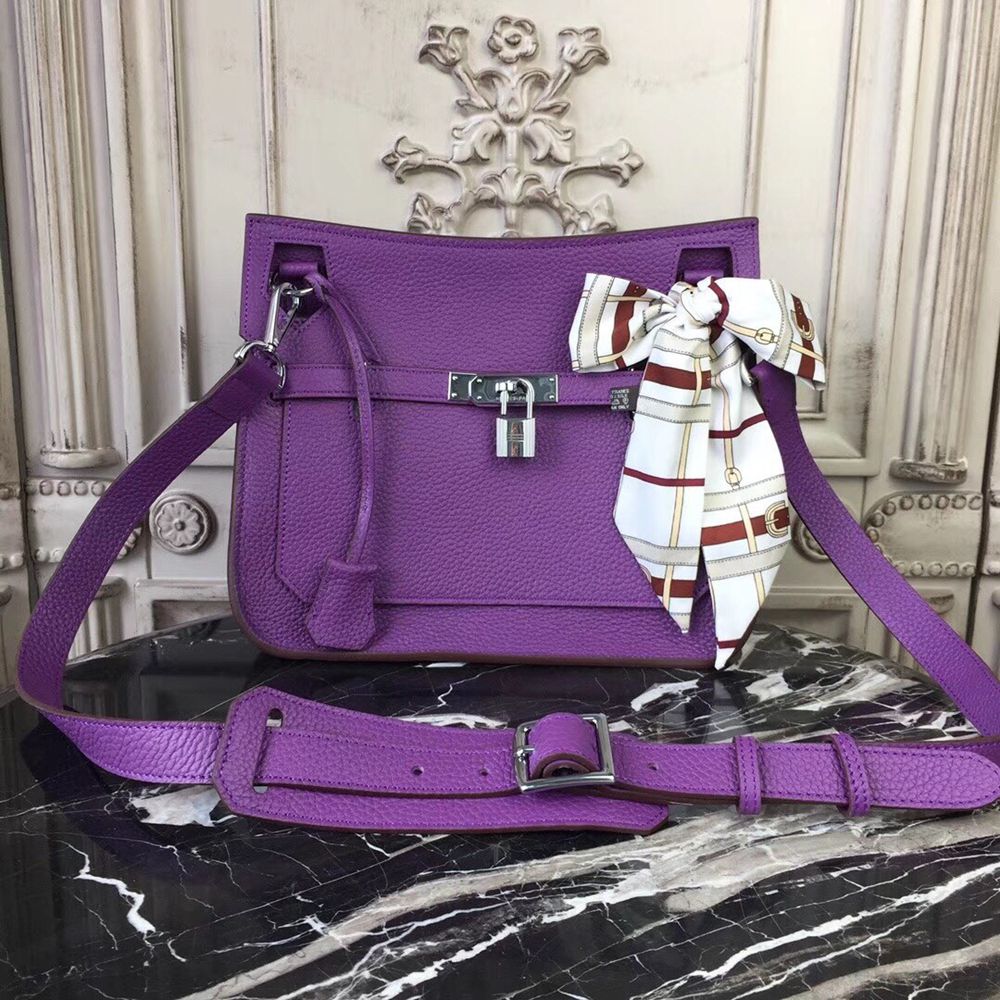 Hermes Purple Clemence Jypsiere 28cm Bag TDBS26431