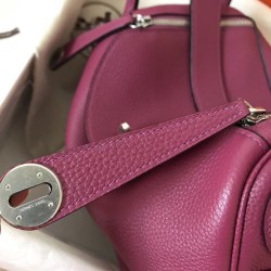 Hermes Purple Lindy 30cm Clemence Handmade Bag TDBS27456