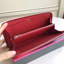 Hermes Red Clemence Azap Zipped Wallet TDBS27794