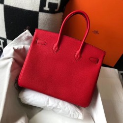 Hermes Red Clemence Birkin 35cm Bag TDBS26303