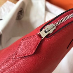 Hermes Red Clemence Bolide 27cm Handmade Bag TDBS26432