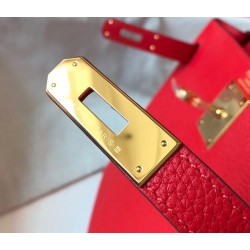 Hermes Red Clemence Kelly 32cm Retourne Bag TDBS27271