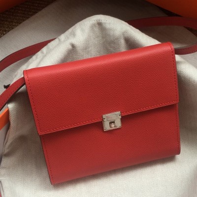 Hermes Red Clic 16 Wallet With Strap TDBS27653