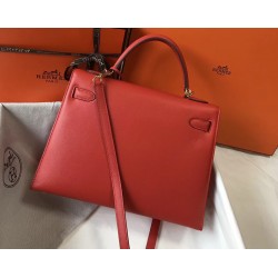 Hermes Red Epsom Kelly 32cm Sellier Bag TDBS27274