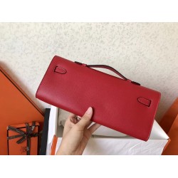 Hermes Red Epsom Kelly Cut Handmade Bag TDBS27275