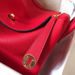 Hermes Red Lindy 26cm Clemence Handmade Bag TDBS27457