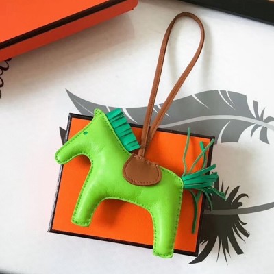 Hermes Rodeo Horse Bag Charm In Fruit Green/Camarel/Green Leather TDBS27595