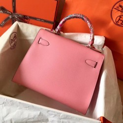 Hermes Rose Confetti Epsom Kelly 28cm Handmade Bag TDBS27284