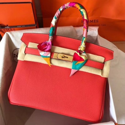 Hermes Rose Extreme Birkin 30cm Clemence Handmade Bag TDBS26305